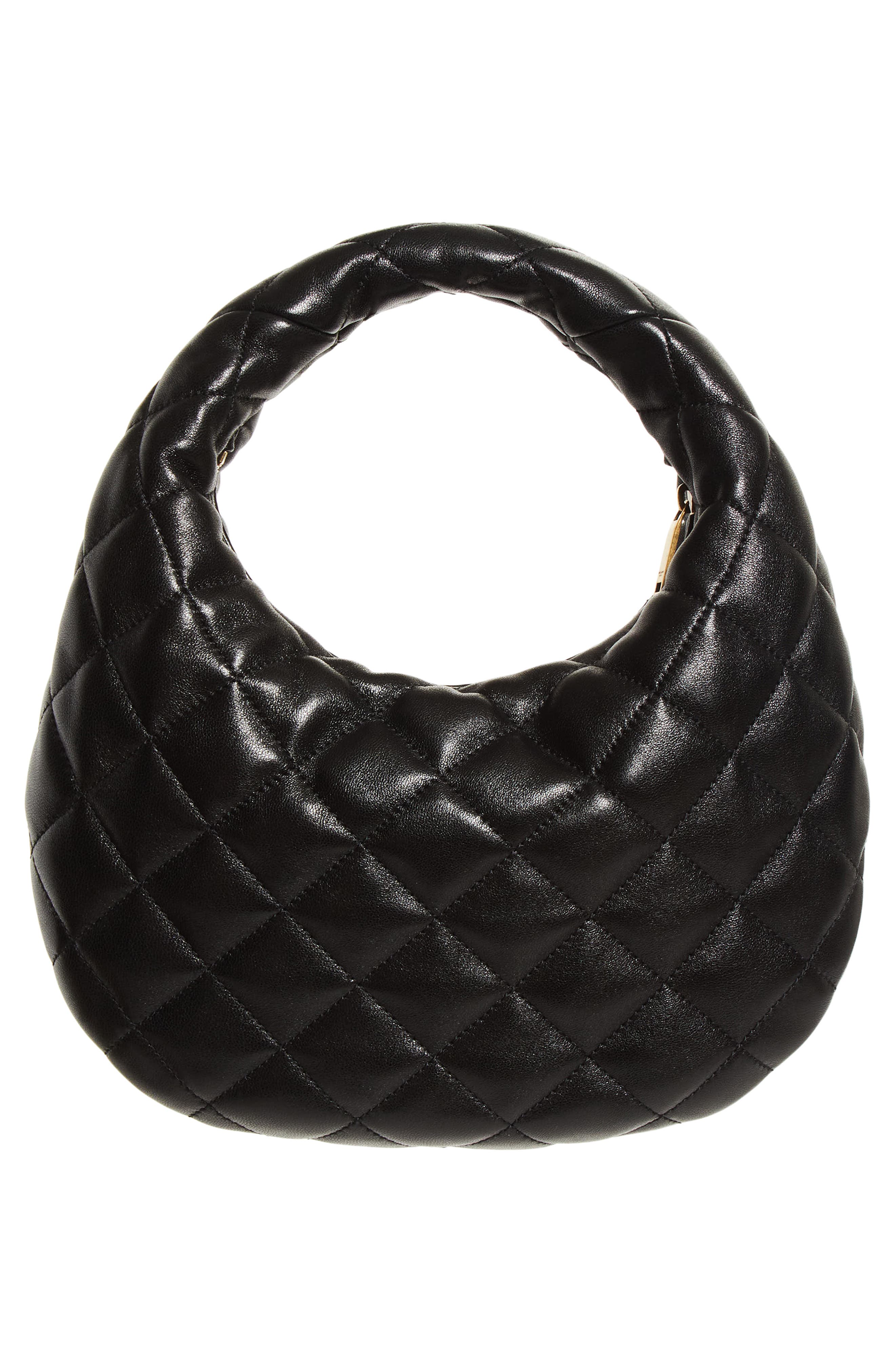 Saint Laurent Baby Icare Quilted Leather Hobo Bag, Alternate, color, Black