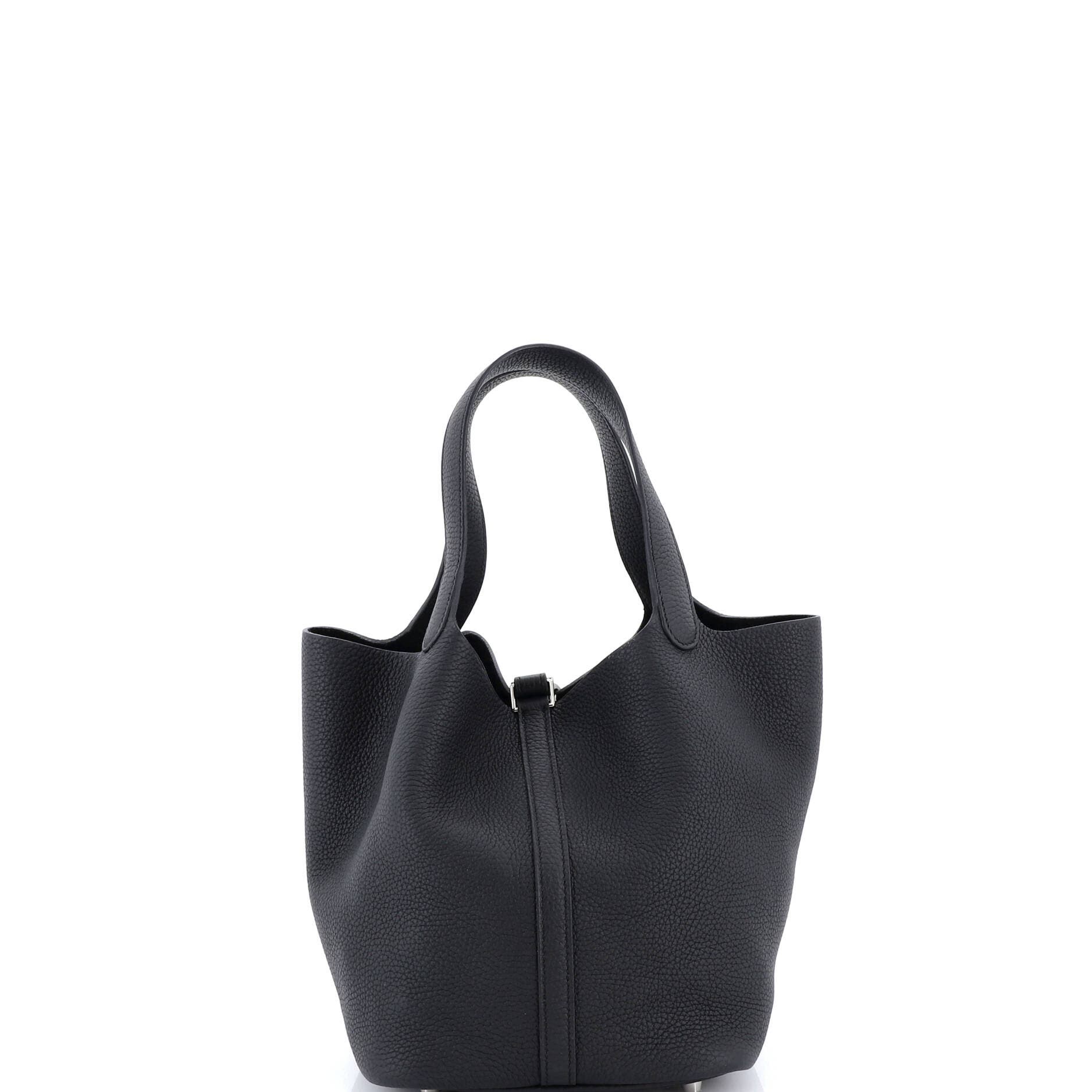 Pre-Owned Hermes Picotin Lock Bag Clemence MM, Alternate, color, Noir