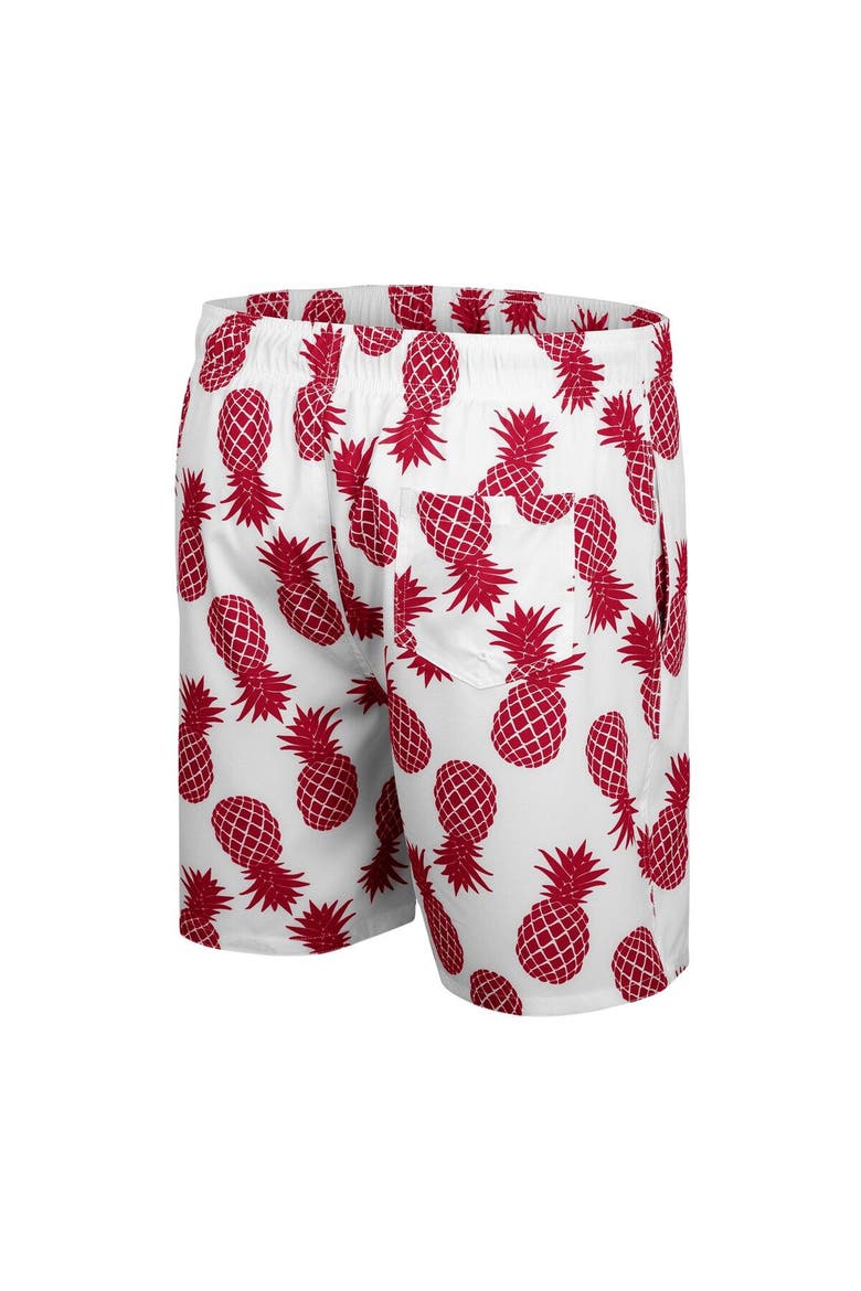 Men's Colosseum White Iowa State Cyclones Pineapples Swim Shorts, Alternate, color, White