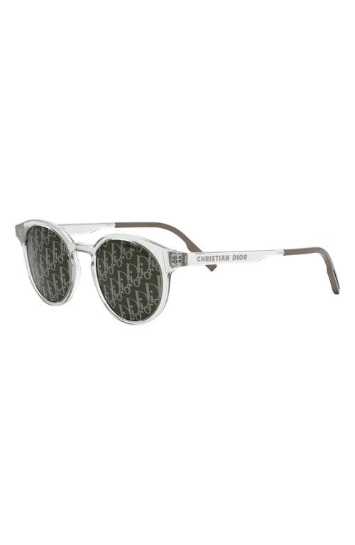 Dior Tag R1i 49mm Small Mirror Round Sunglasses In Green