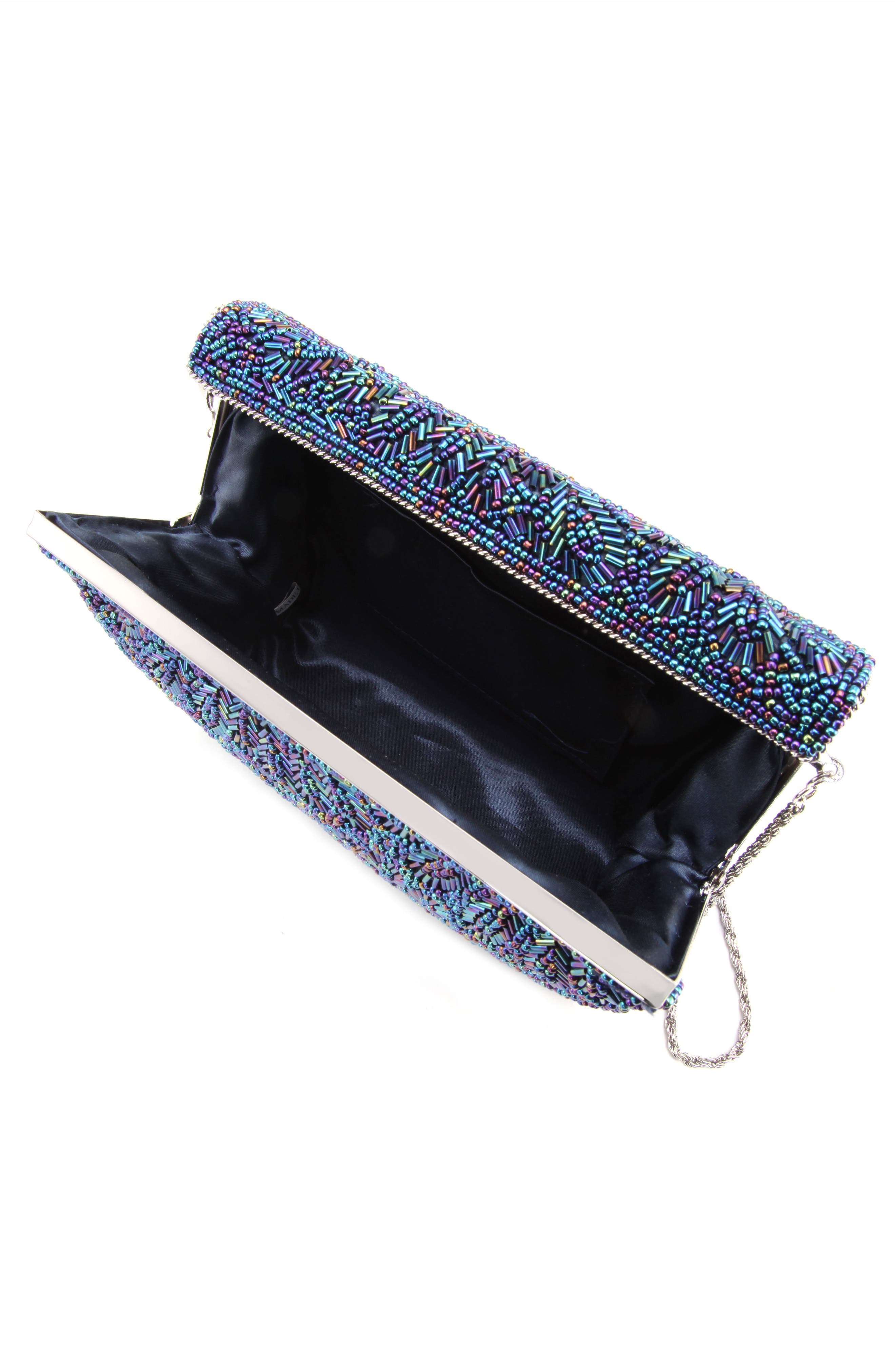 Nina 'Meadow' Beaded Frame Clutch, Alternate, color, 