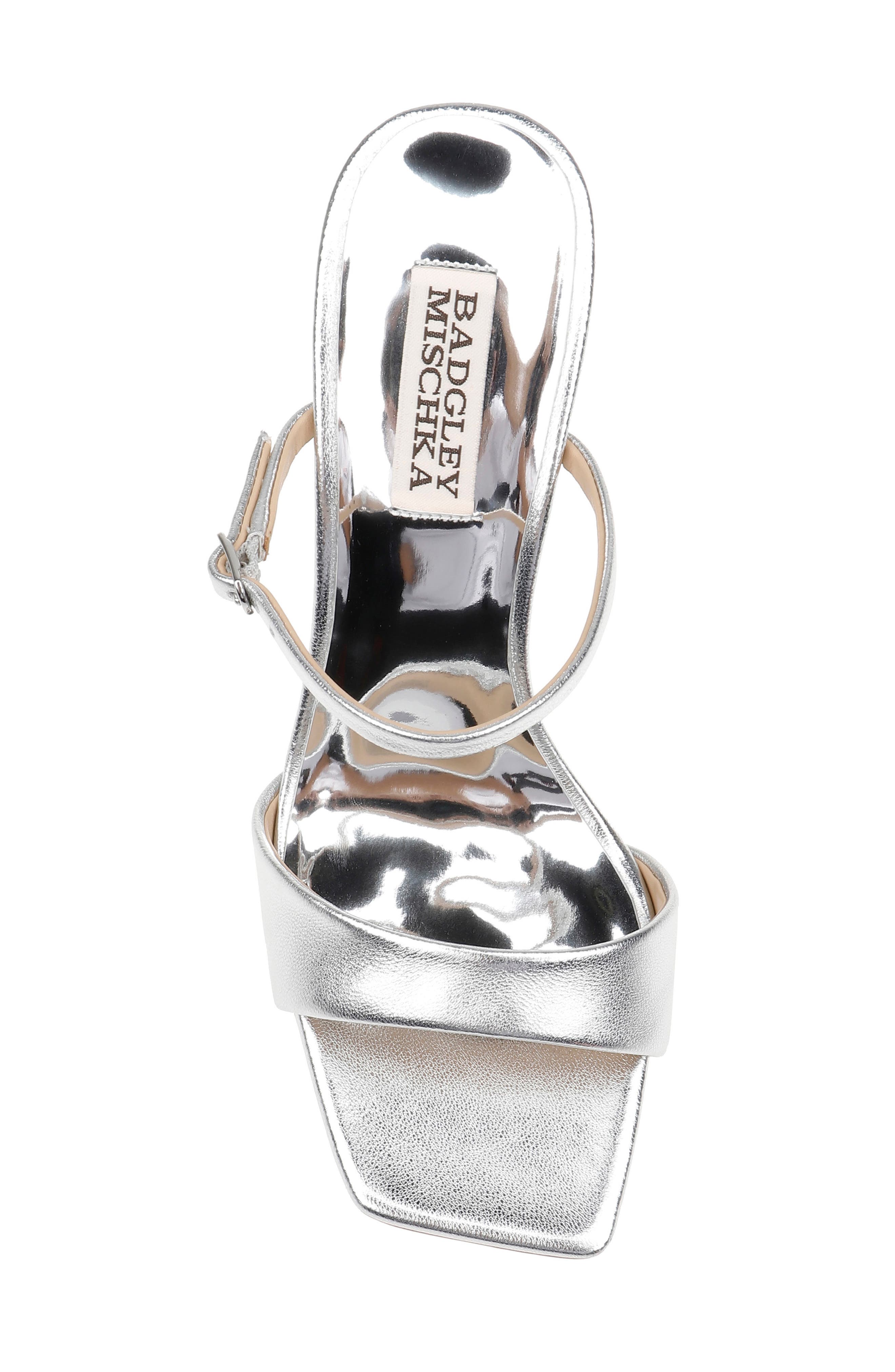 Badgley Mischka Collection Luna Wedge Slide Sandal, Alternate, color, Silver Metallic