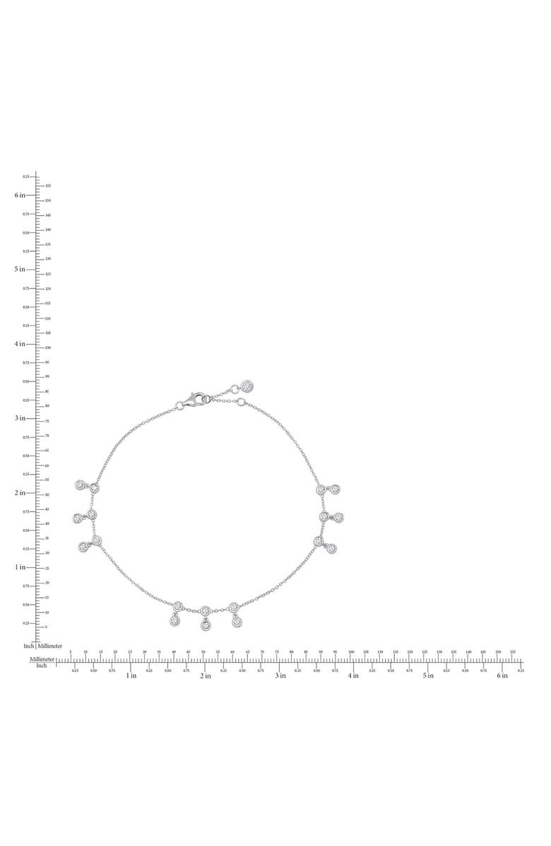 Crislu Tri Bezel Anklet, Alternate, color, Pure Platinum/ Clear Stone