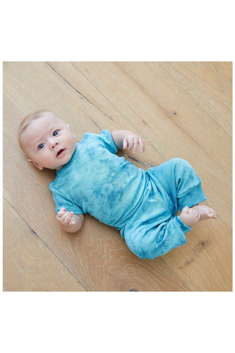 Marble Dye Rib T-Shirt & Pants Set, Alternate, color, TEAL