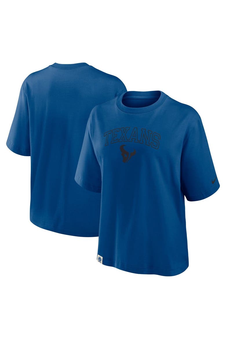 Women's Nike Blue Houston Texans Glory Arch Boxy T-Shirt, Main, color, Blue