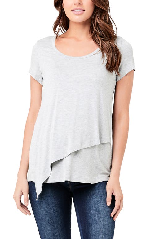 Ripe Maternity Lara Nursing Tee in Silver Marle at Nordstrom, Size Small