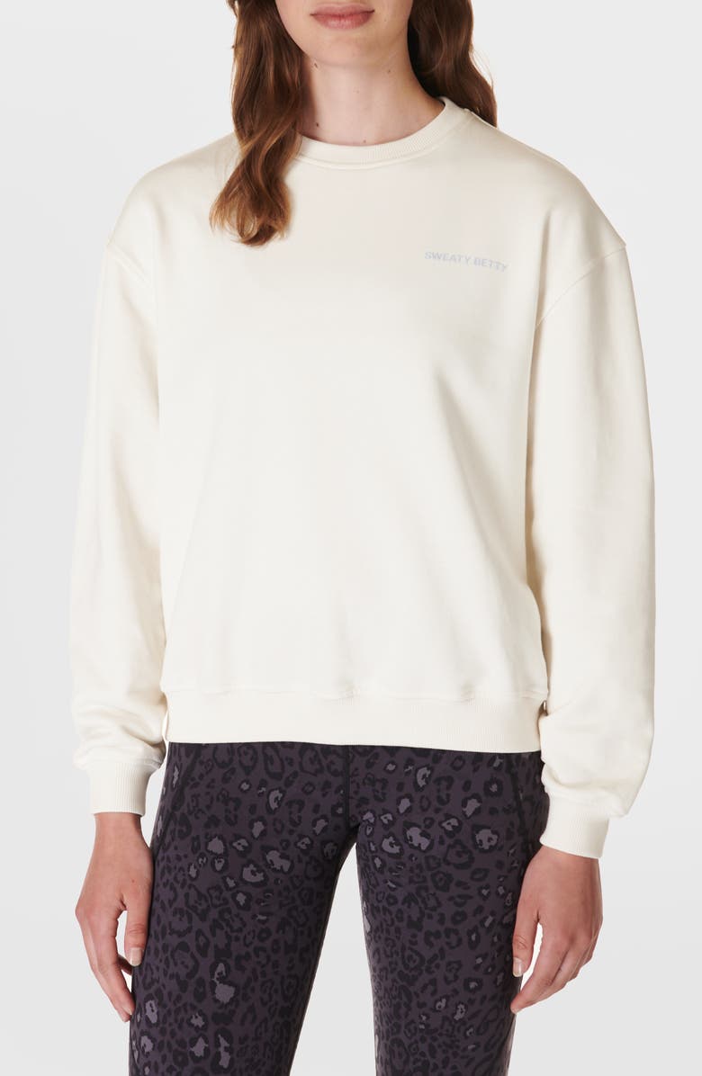 Sweaty Betty Revive Crewneck Cotton Blend Sweatshirt, Main, color, 