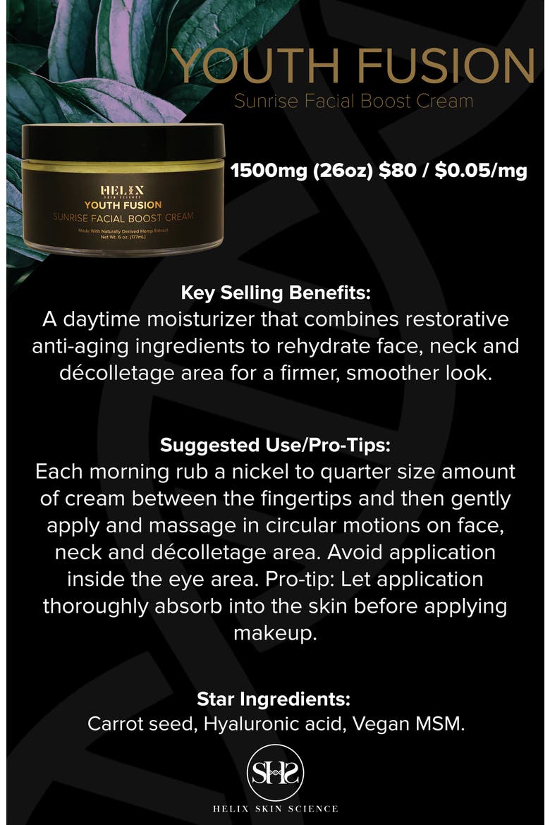 Youth Fusion Sunrise Facial Boost Cream with CBD (Nordstrom Exclusive), Alternate, color, NO COLOR