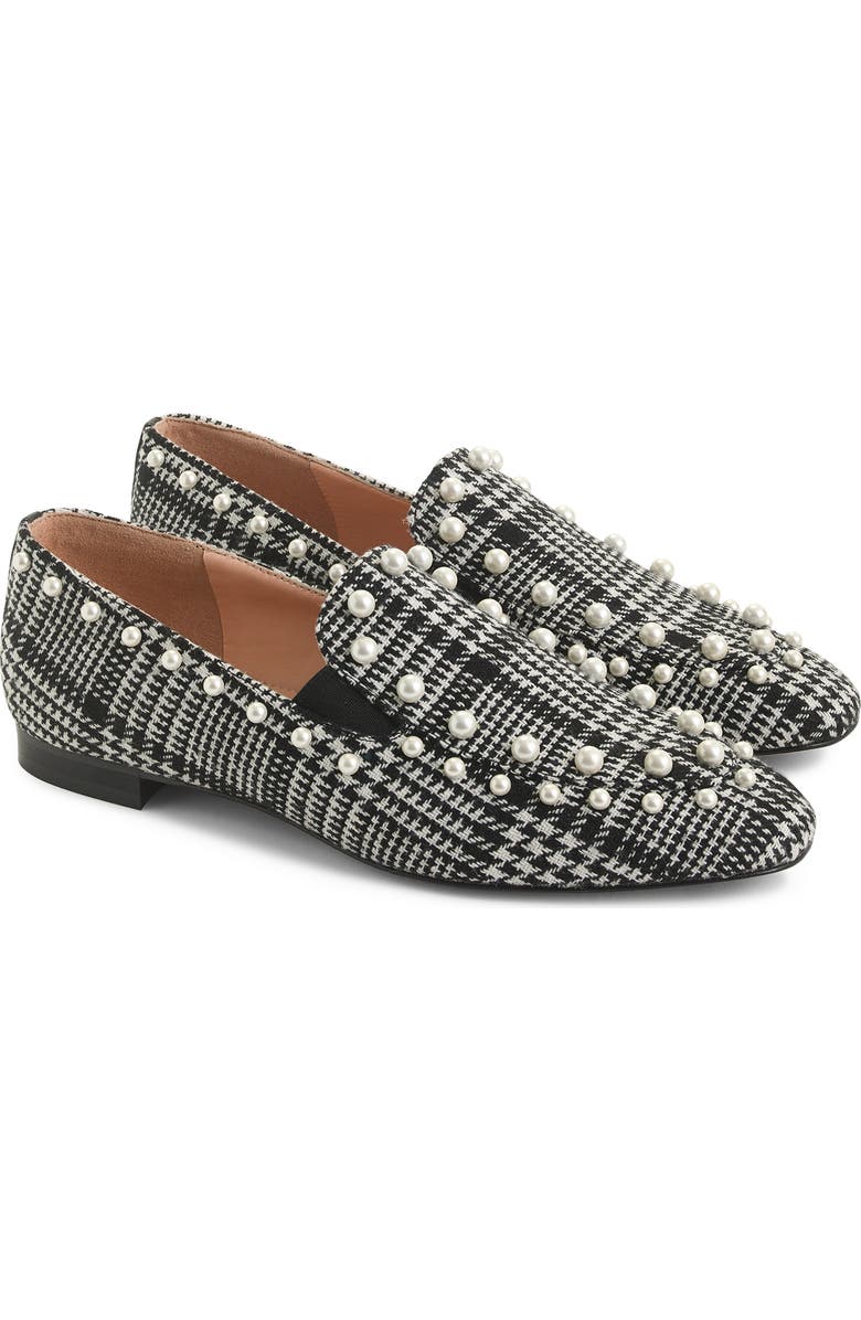 J.Crew J. Crew Pearl Studded Loafers in Glen Plaid, Main, color,