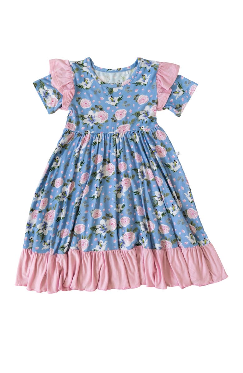 Laree + Co Lillian Ruffle Spin Dress, Main, color, Floral