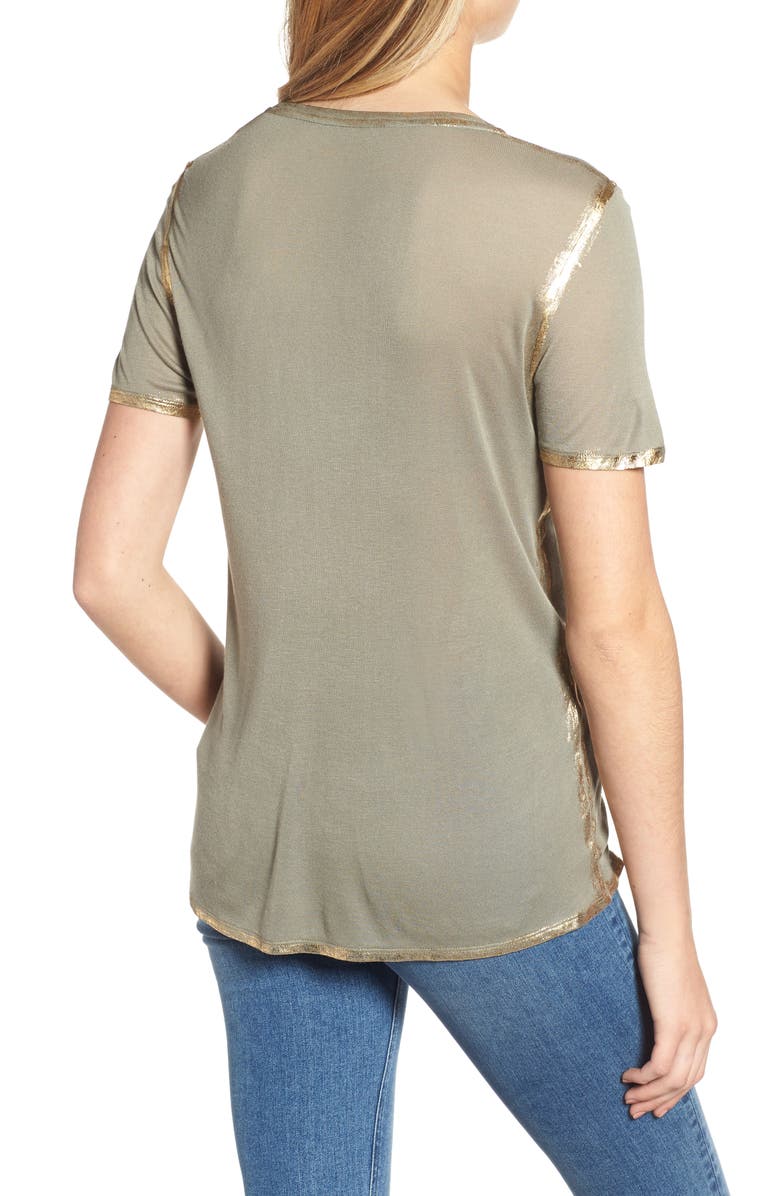 Zadig & Voltaire Tino Foil Tee, Alternate, color,