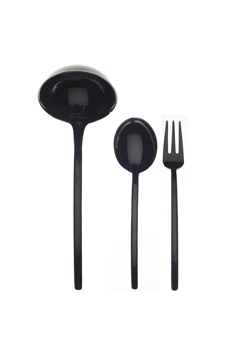 Due Serving Set - 3 Pieces, Main, color, Black Gold
