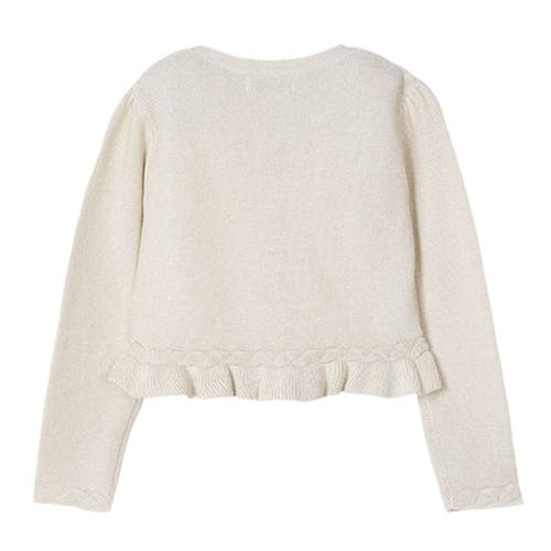 Mayoral Ruffle Tricot Cardigan In Champagne