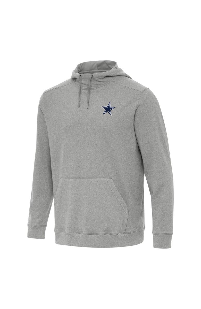 ANTIGUA Men's Antigua Heather Gray Dallas Cowboys Cloud Pullover Hoodie, Main, color, 