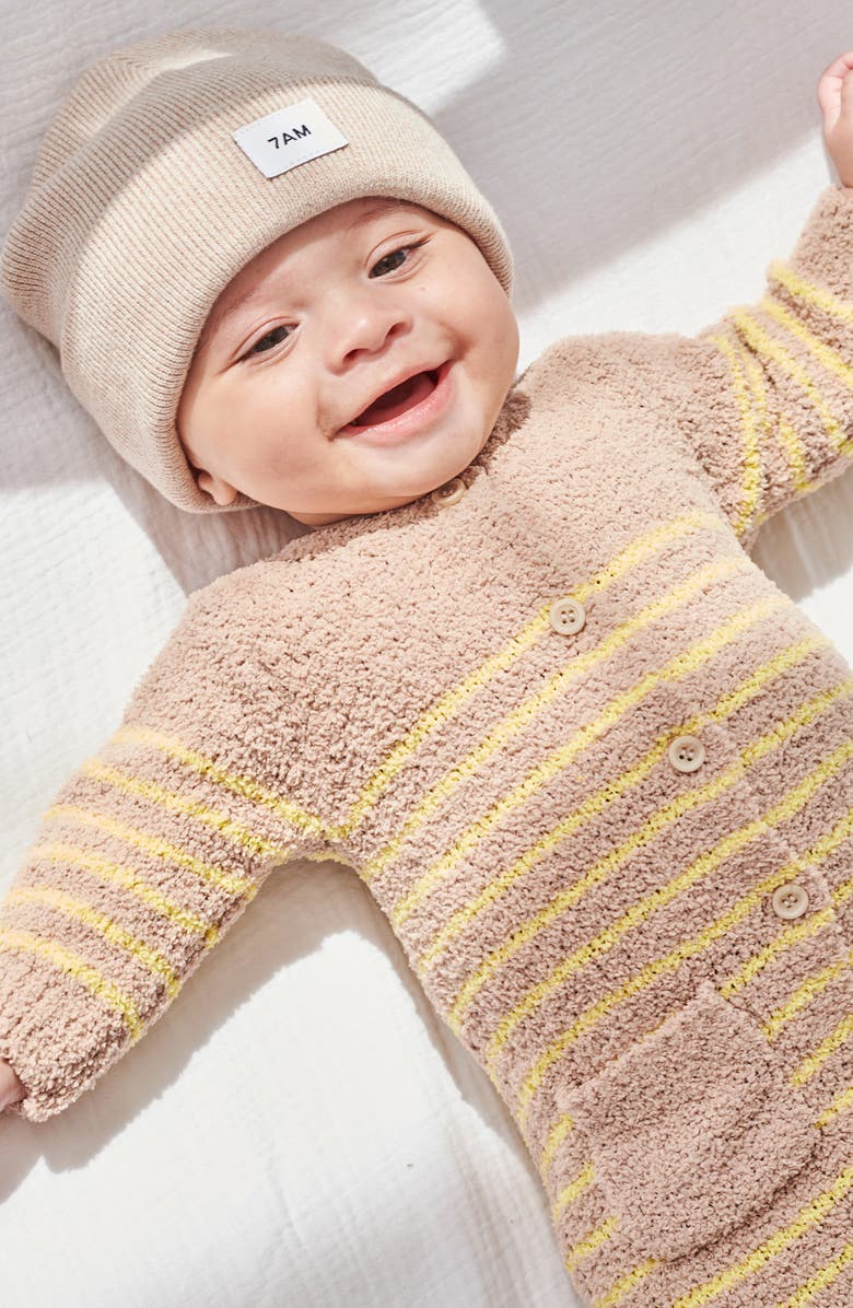 7 A.M. Enfant Stripe Teddy Romper, Alternate, color, 