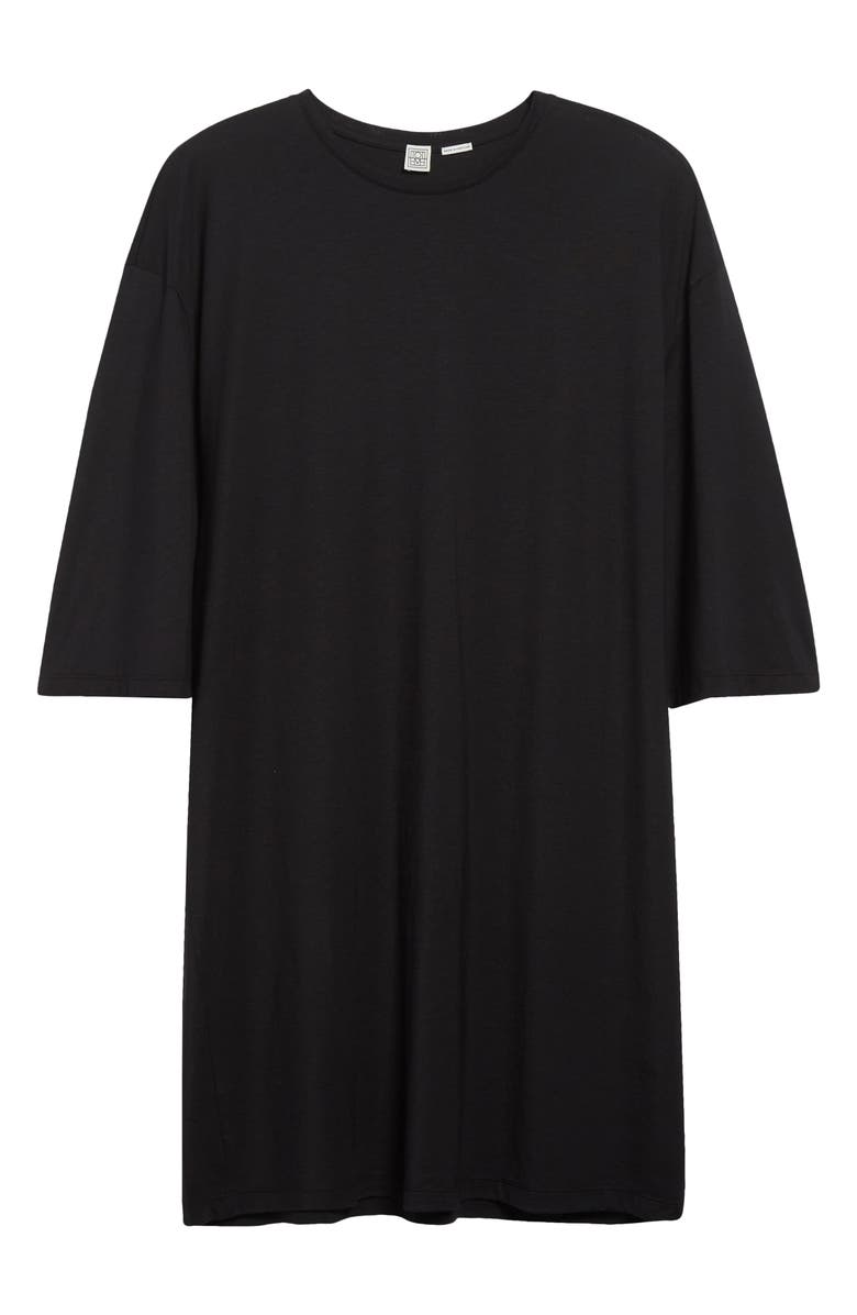 TOTEME Relaxed Jersey T-Shirt Dress, Alternate, color, Black