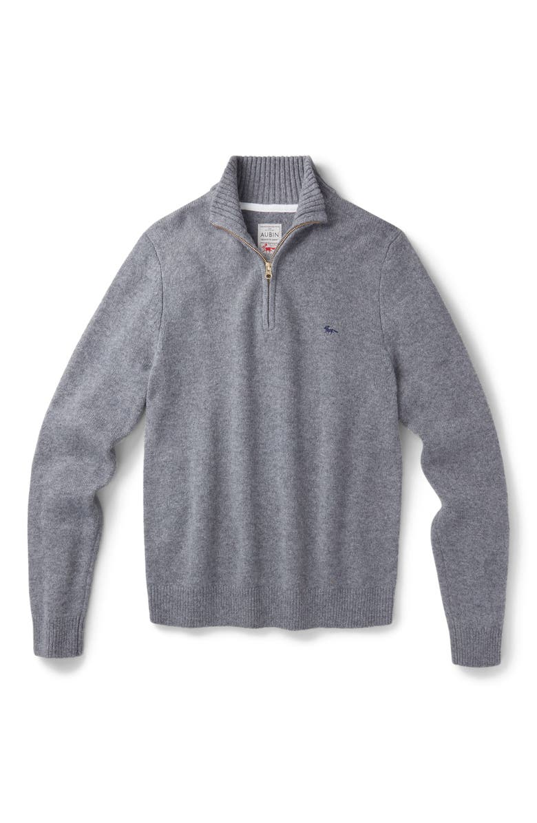 Aubin Pepper Lambswool Zip Neck Sweater, Alternate, color, Mid Grey