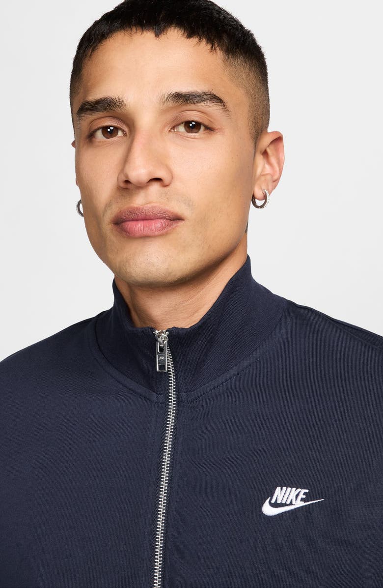 Nike Club Knit Jacket, Alternate, color, Obsidian/ Obsidian/ White