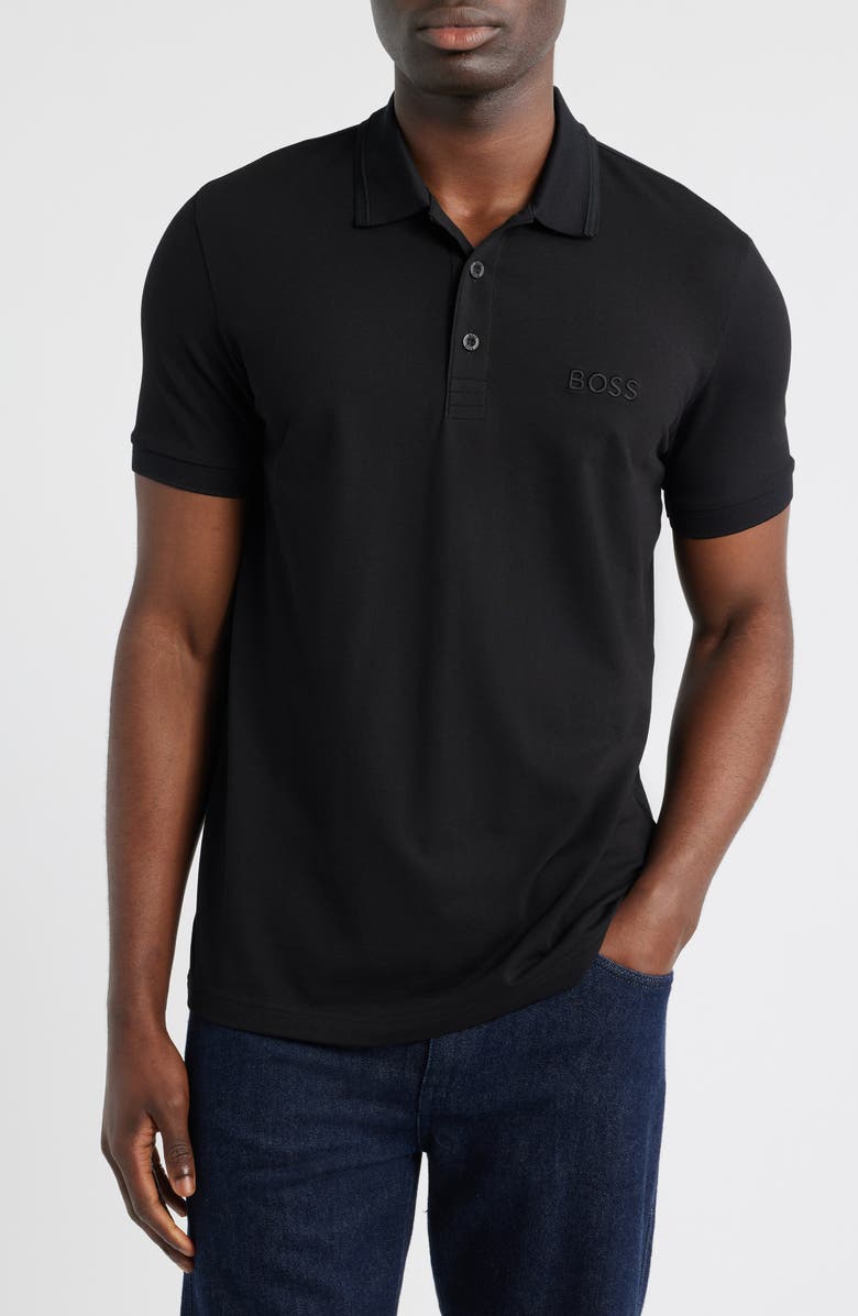 BOSS Paddy Pro Performance Polo, Main, color, Charcoal