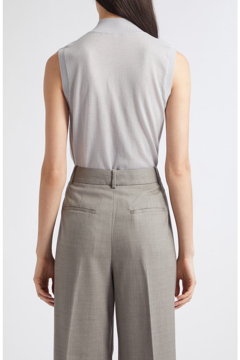 Evelyn Funnel Neck Merino Wool Top, Alternate, color, GREY