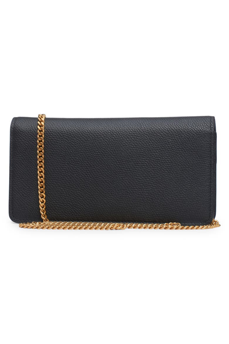 VLOGO Signature Leather Wallet on a Chain, Alternate, color, NERO