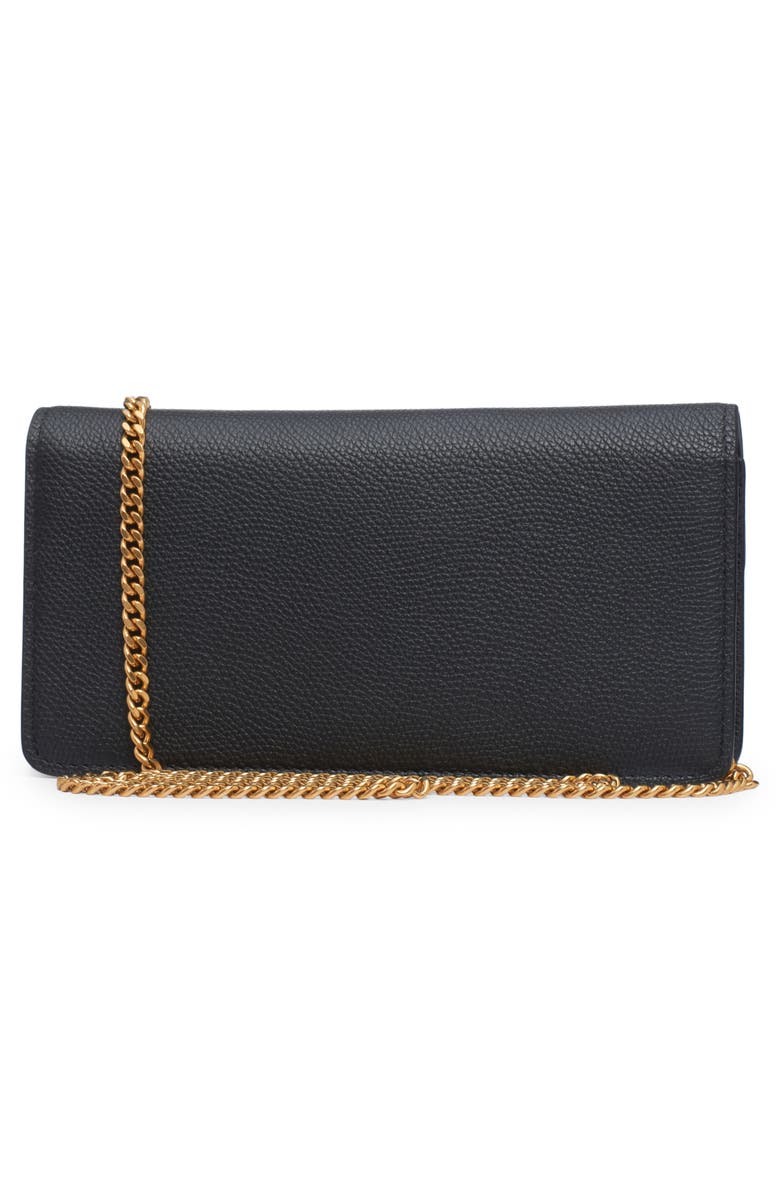 Valentino Garavani VLOGO Signature Leather Wallet on a Chain, Alternate, color, Nero