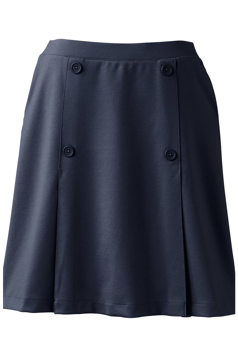 School Uniform  Ponte Button Front Skort, Alternate, color, Classic Navy