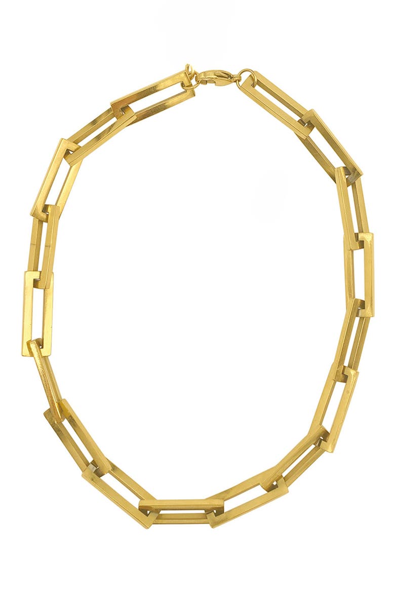 Oversized Rectangular Link Statement Necklace, Main, color, GOLD