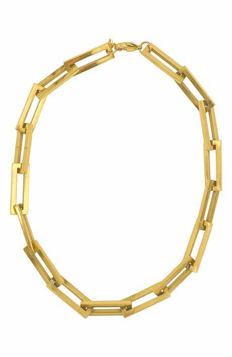 Oversized Rectangular Link Statement Necklace
