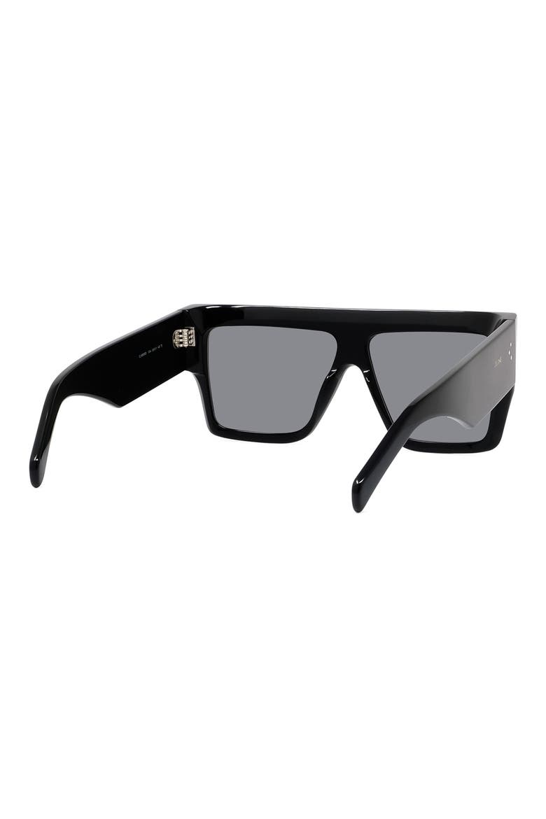 Bold 3 Dots Square Sunglasses, Alternate, color, SBLK/SMK