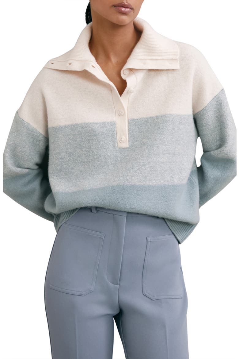 Flora Wool & Cashmere Sweater, Alternate, color, CREAM/ BLUE