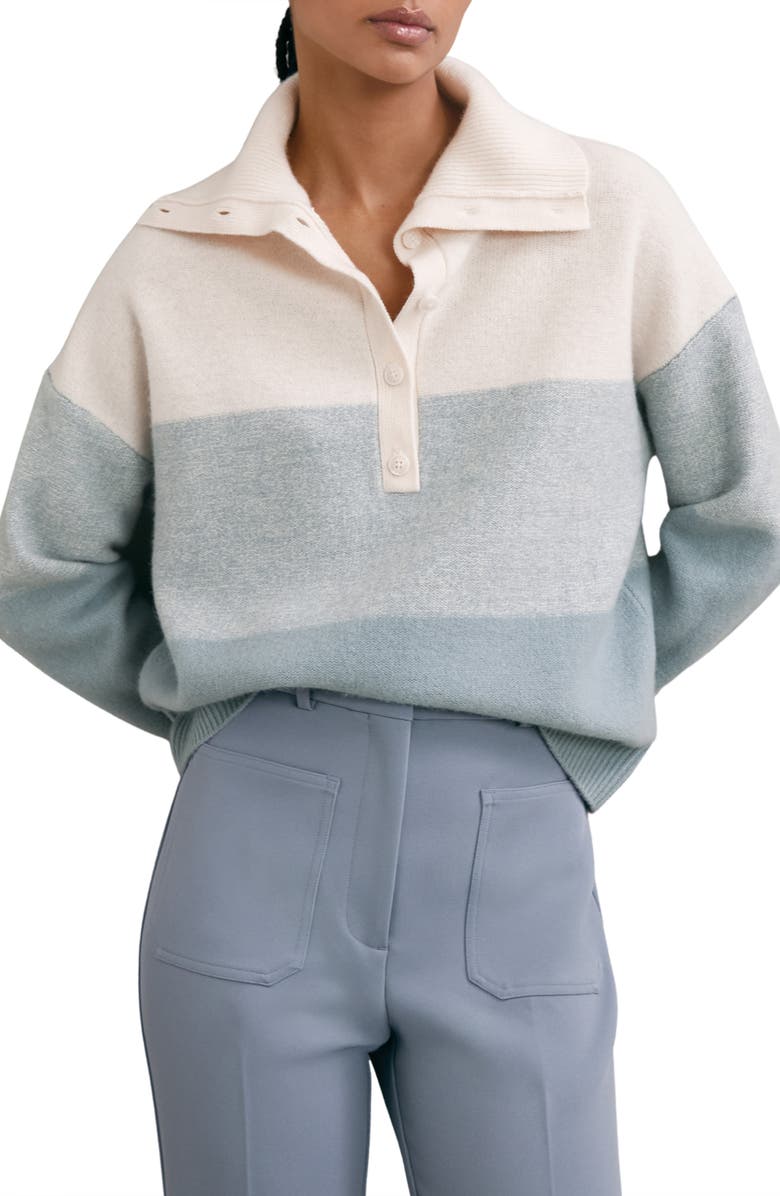 Reiss Flora Wool & Cashmere Sweater, Alternate, color, Cream/ Blue