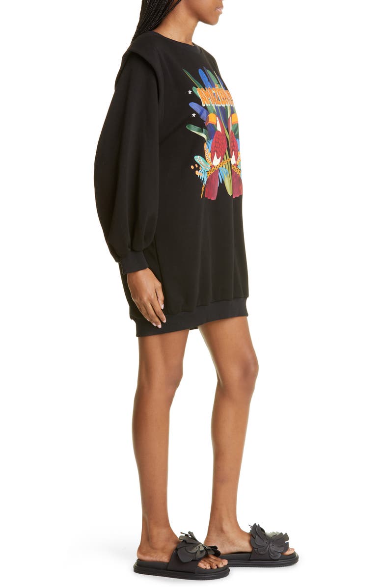 FARM Rio Amazonia Toucans Long Sleeve Graphic Sweater Dress, Alternate, color, 