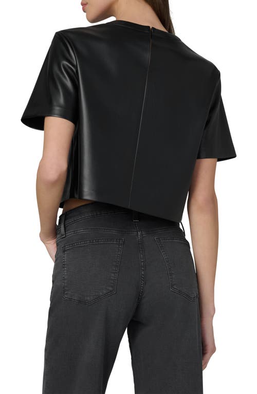 Joe's The Boxy Crop Faux Leather T-shirt In Black