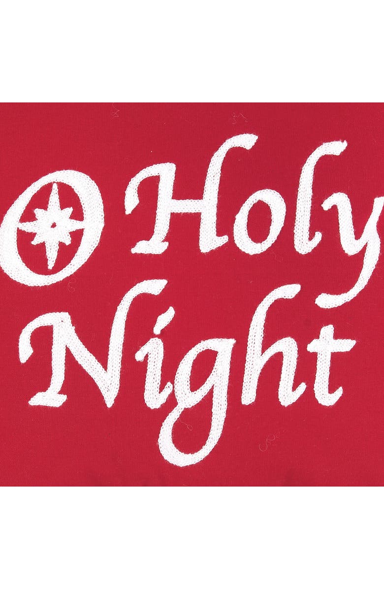 C&F Home "O Holy Night" Christmas Mini Cotton Blend Red Accent Pillow 14" x 14", Alternate, color, Red