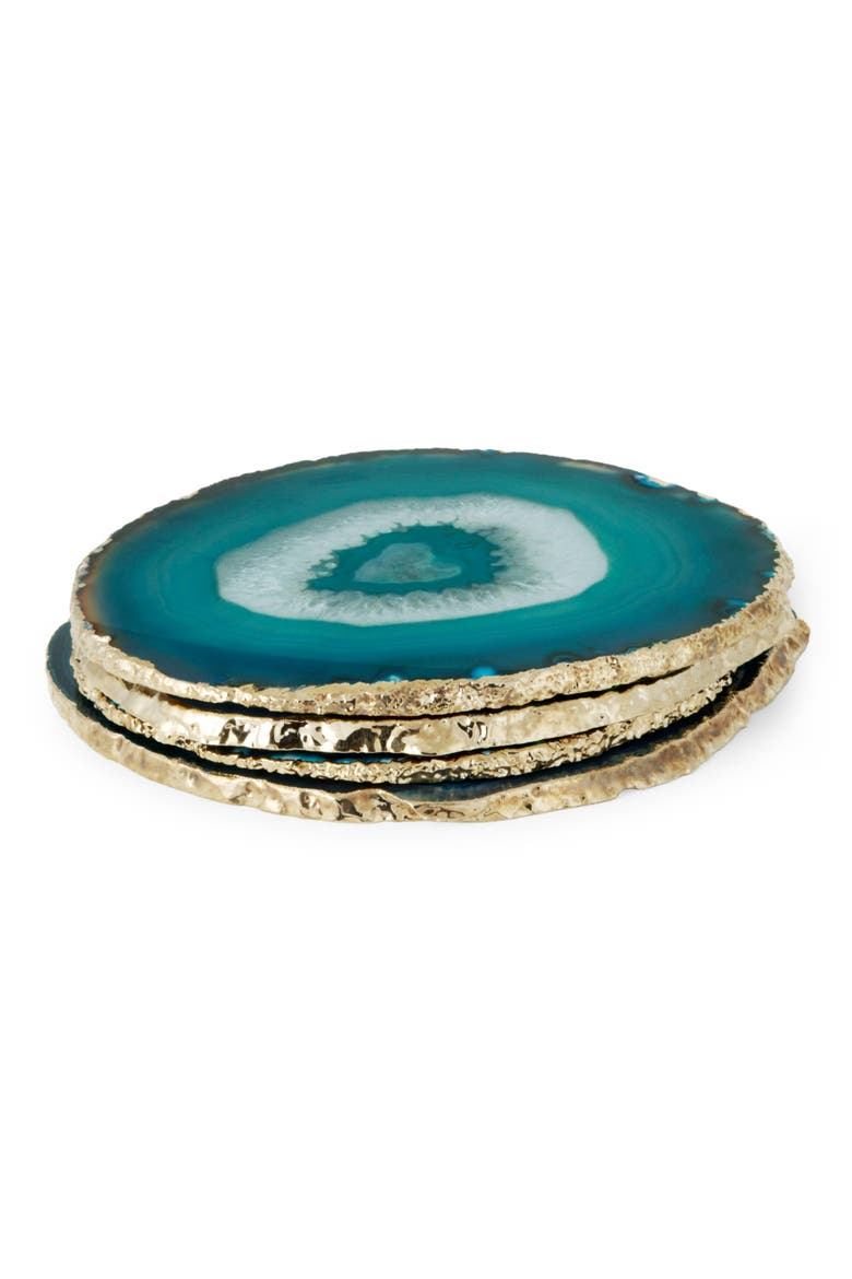 Set of 4 Agate Coasters, Main, color, BLUE
