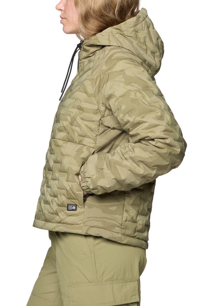 Stretchdown Lightweight Zip Hoodie, Alternate, color, LANDSLIDE ROCKSTRATA