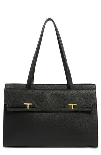 T Tahari Zip Top Work Tote In Black