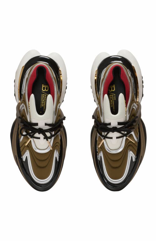 Balmain Unicorn Wave Sneakers Multicolor In Brown