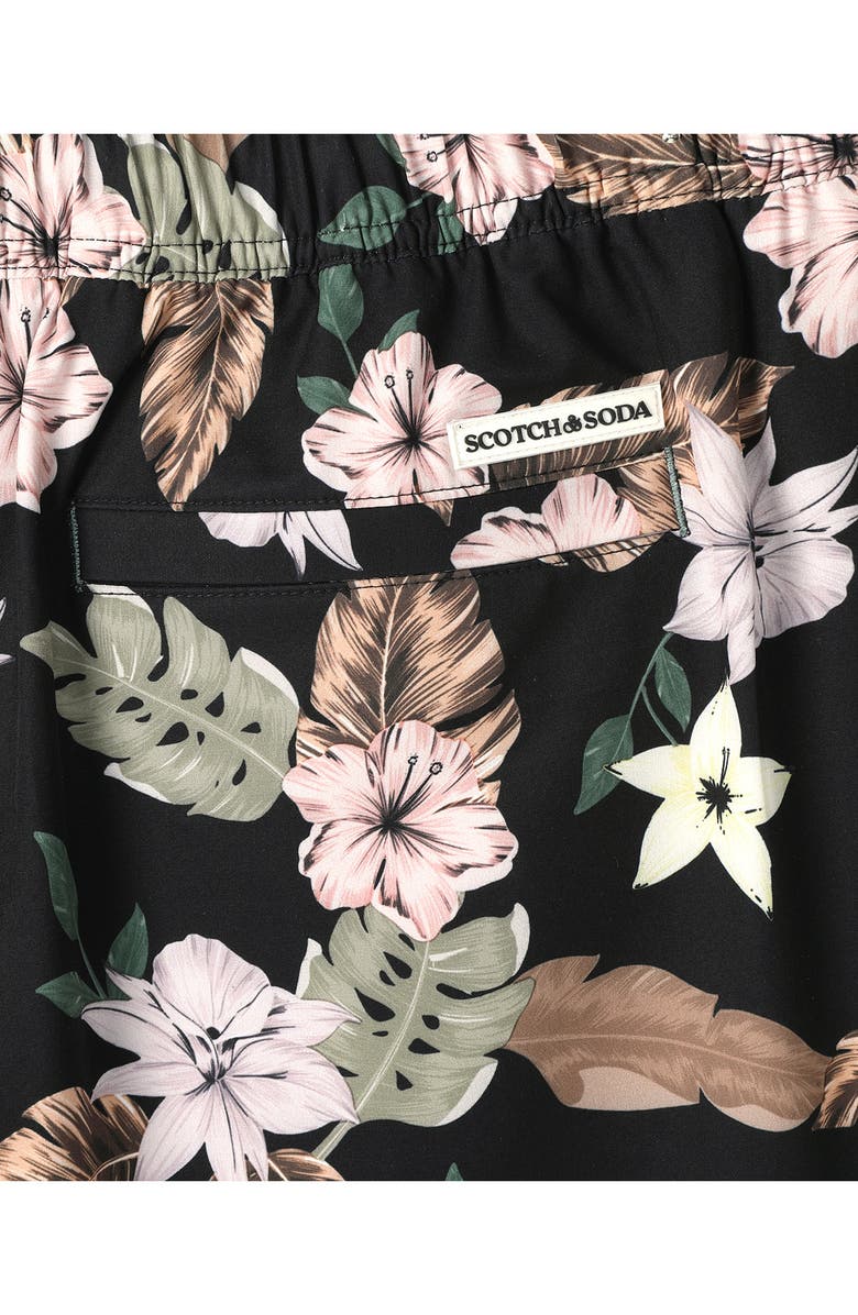 Scotch & Soda Nostalgia Floral Swim Trunks, Alternate, color, Meteorite