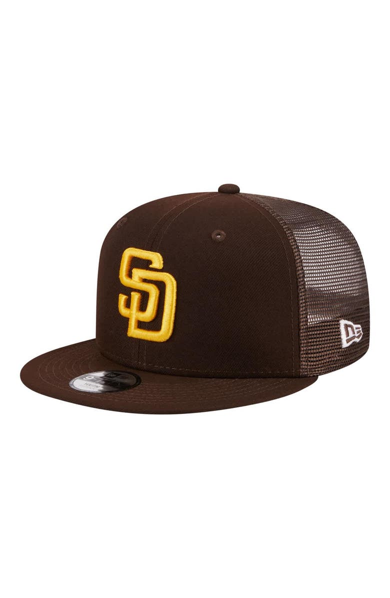 New Era Youth New Era Brown San Diego Padres 9FIFTY Trucker Snapback Hat, Main, color, Brown