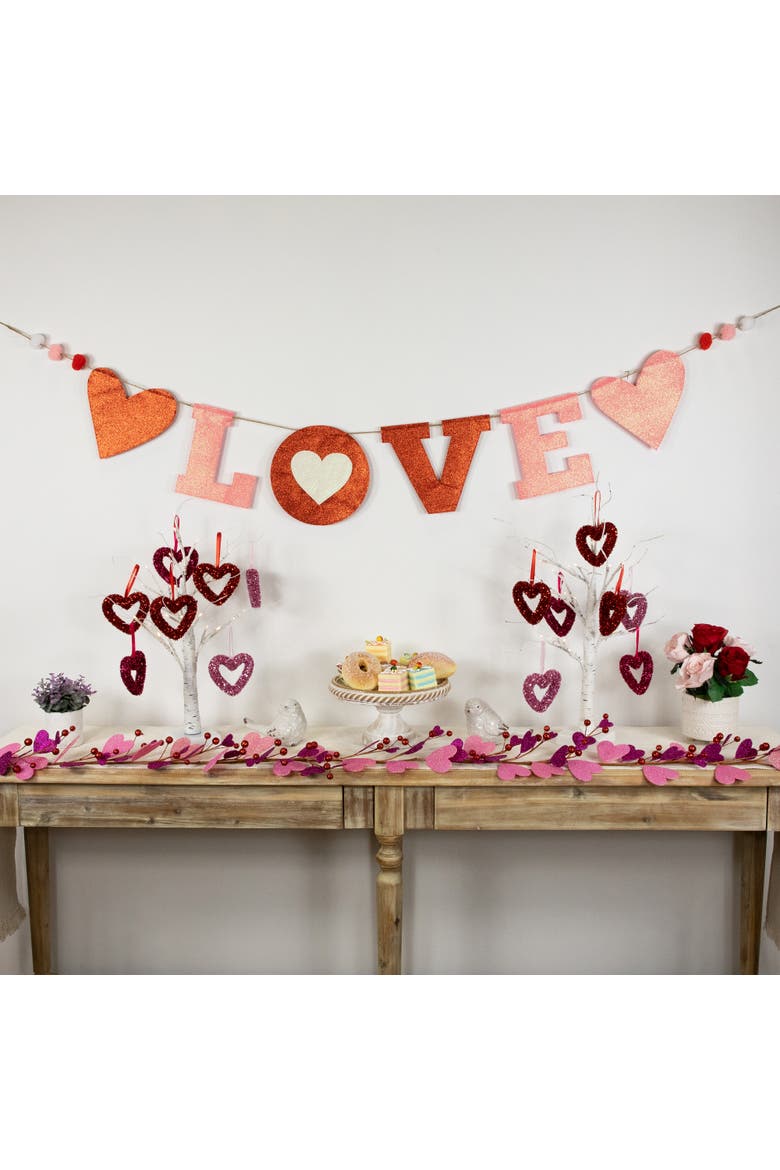 5' Glittered "Love" Valentine's Day Wall Banner Decoration, Alternate, color, Red