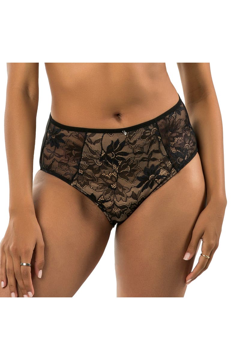 Parfait Luxlacy High Waist Brief, Main, color, Black