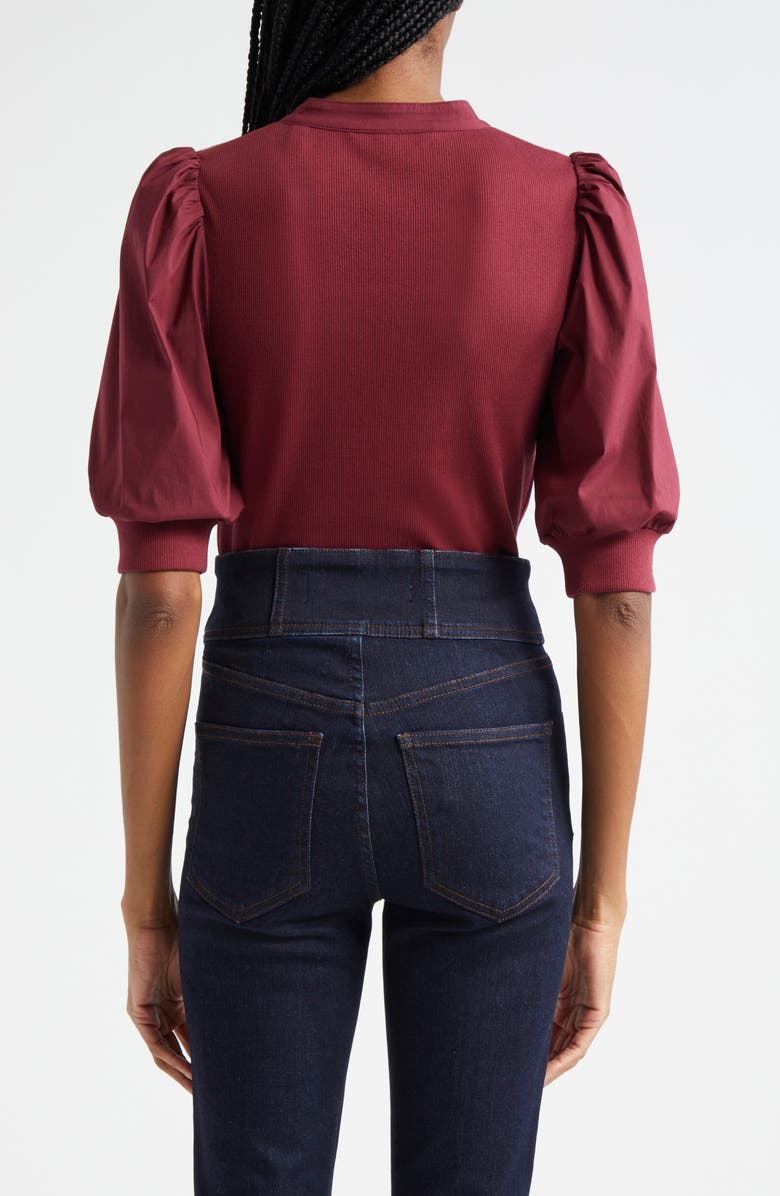 Veronica Beard Coralee Front Button Blouse, Alternate, color, Wine