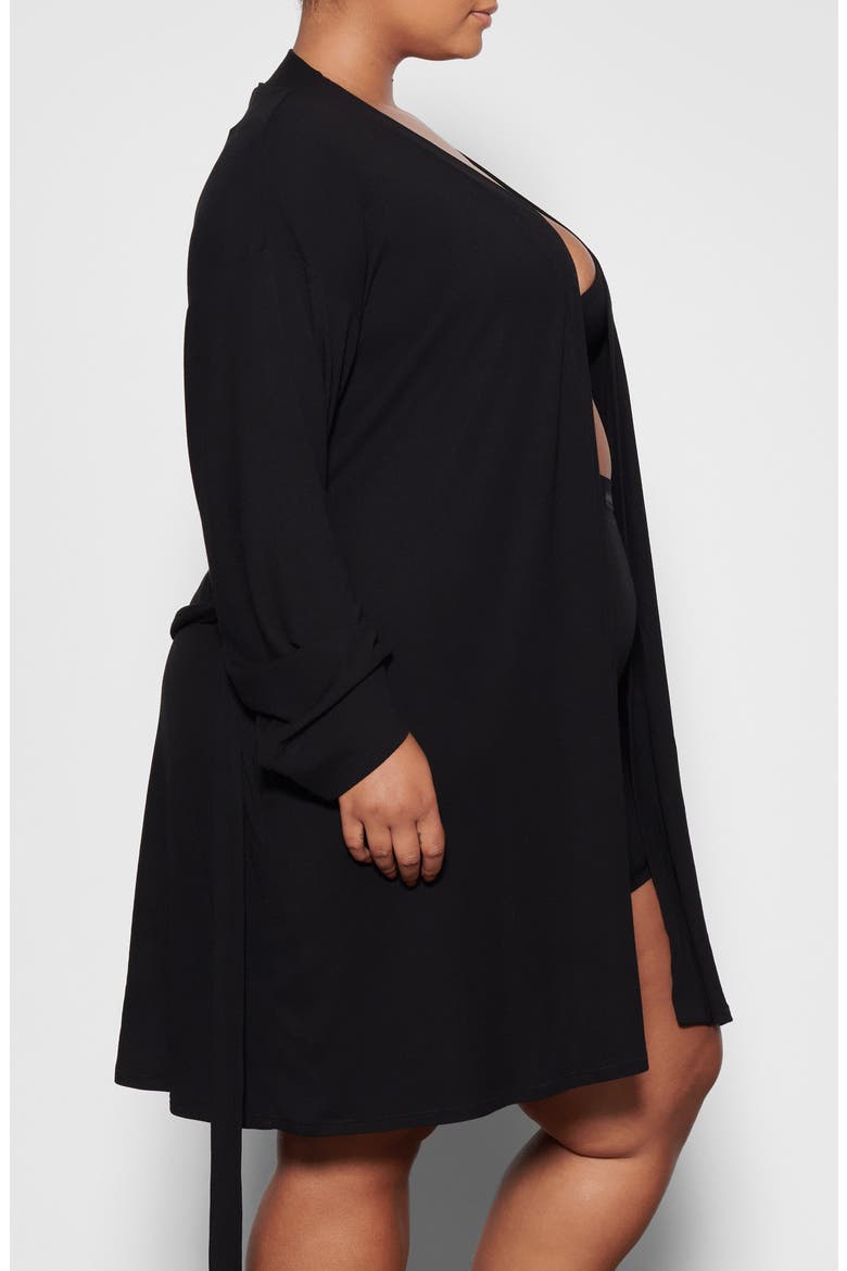 Soft Lounge Short Robe, Alternate, color, ONYX