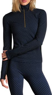 Rhone Houndstooth Seamless Half-Zip Pullover