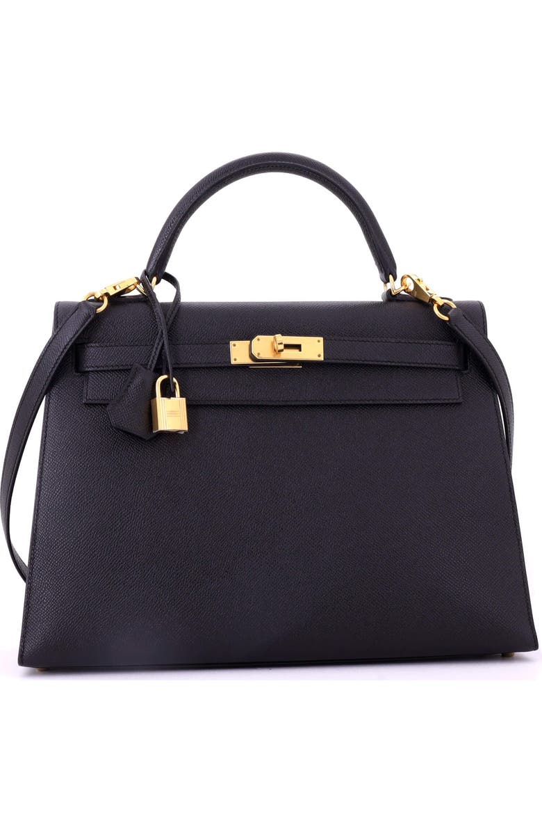 Pre-Owned Hermes Kelly Handbag Black Epsom with Gold Hardware 32, Alternate, color, Noir