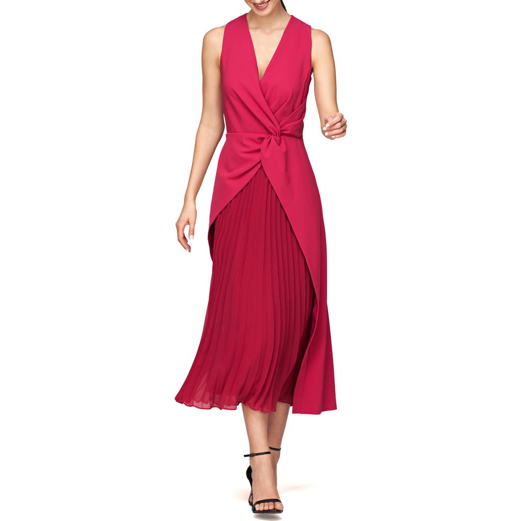 Kay Unger Petra Stretch Cocktail Dress in Bright Rose