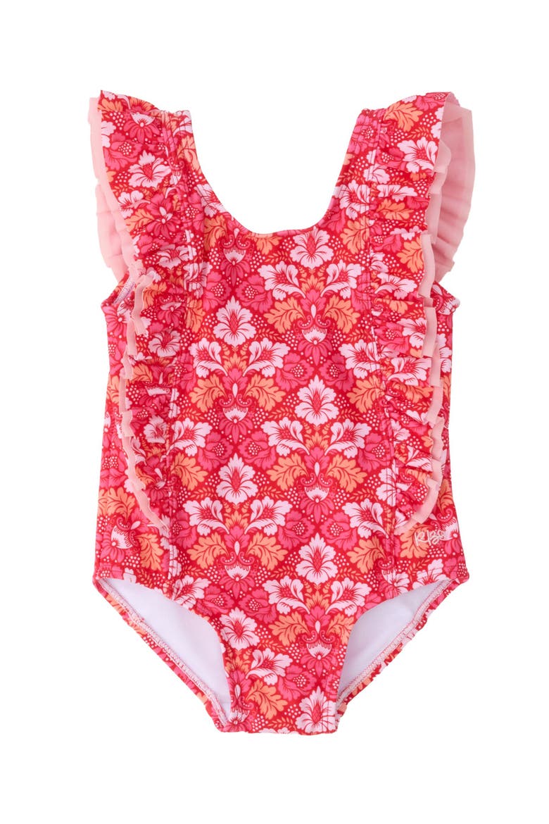 Girls UPF50+ Waterfall One Piece, Main, color, Wildflower Rodeo