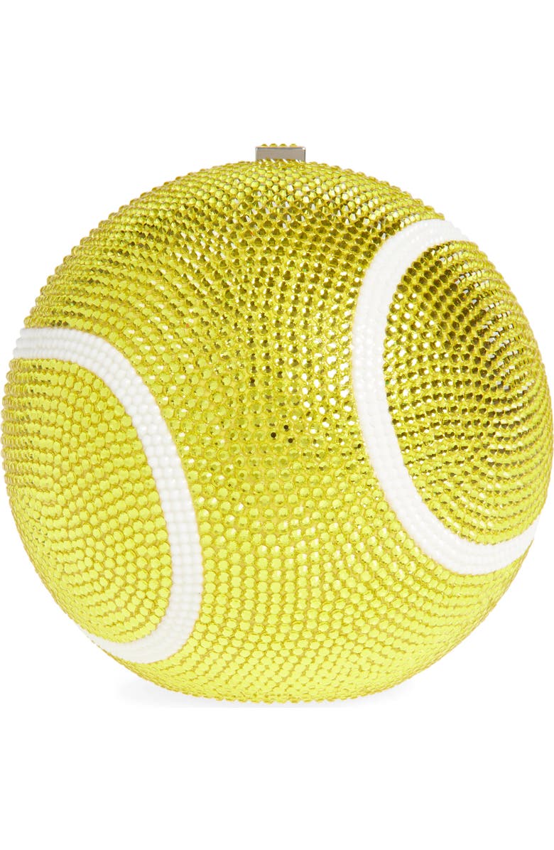 JUDITH LEIBER COUTURE Tennis Ball Crystal Embellished Clutch, Main, color,